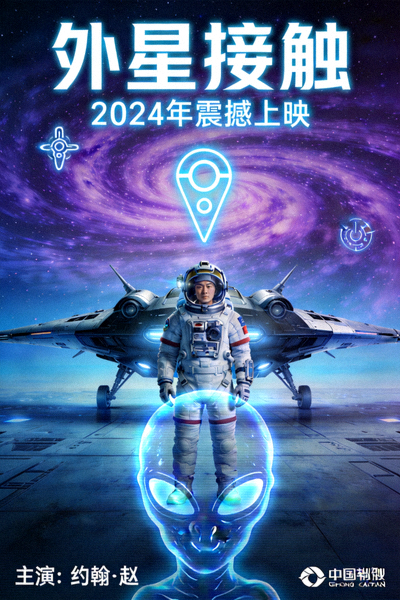 2024年科幻剧《外星接触》海报 - 外星文明接触，主演约翰·赵