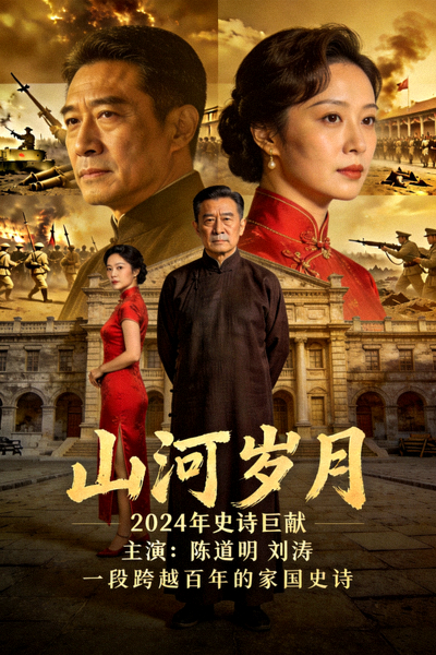 2024年历史剧《山河岁月》海报 - 宏大历史叙事，主演陈道明、刘涛
